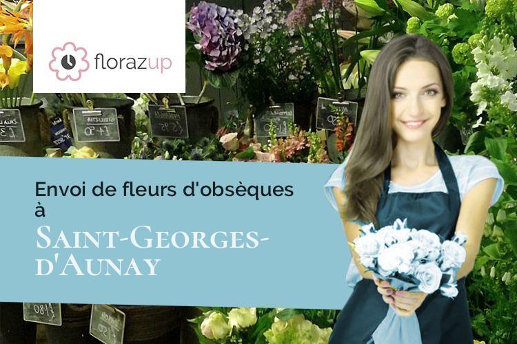couronnes de fleurs pour des obsèques à Saint-Georges-d'Aunay (Calvados/14260)