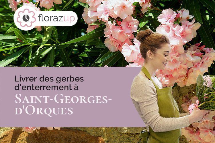 compositions florales pour un deuil à Saint-Georges-d'Orques (Hérault/34680)