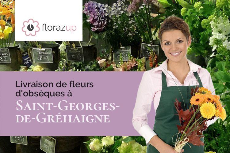 compositions de fleurs pour un enterrement à Saint-Georges-de-Gréhaigne (Ille-et-Vilaine/35610)
