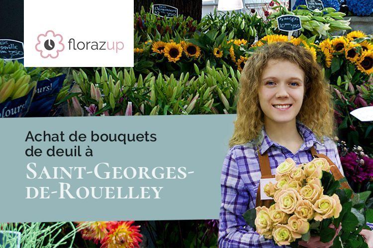 couronnes florales pour un enterrement à Saint-Georges-de-Rouelley (Manche/50720)