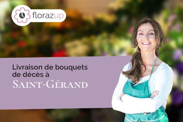 compositions de fleurs pour un enterrement à Saint-Gérand (Morbihan/56920)