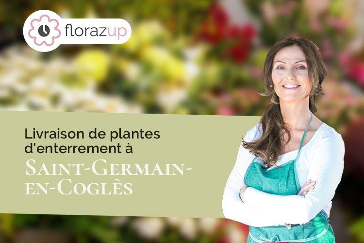 couronnes florales pour un enterrement à Saint-Germain-en-Coglès (Ille-et-Vilaine/35133)