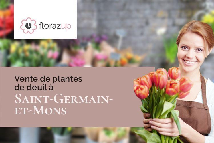 couronnes de fleurs pour un enterrement à Saint-Germain-et-Mons (Dordogne/24520)