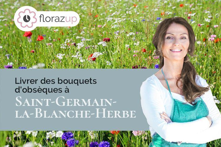 fleurs deuil pour des funérailles à Saint-Germain-la-Blanche-Herbe (Calvados/14280)
