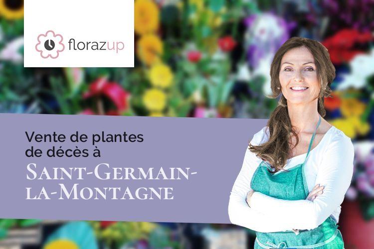 couronnes florales pour des funérailles à Saint-Germain-la-Montagne (Loire/42670)