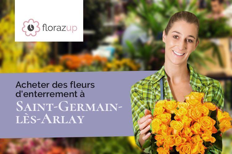 couronnes de fleurs pour un deuil à Saint-Germain-lès-Arlay (Jura/39210)
