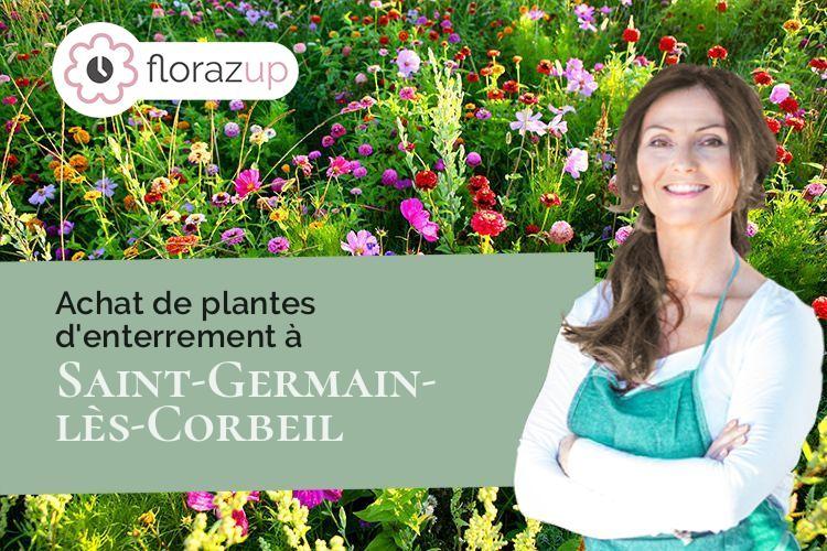 croix de fleurs pour un décès à Saint-Germain-lès-Corbeil (Essonne/91250)