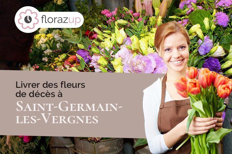 couronnes florales pour un enterrement à Saint-Germain-les-Vergnes (Corrèze/19330)