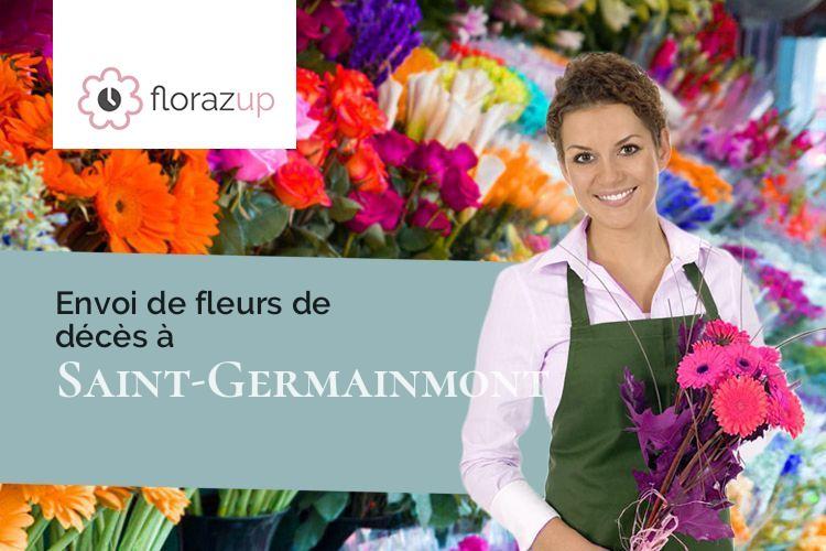 couronnes de fleurs pour un deuil à Saint-Germainmont (Ardennes/08190)