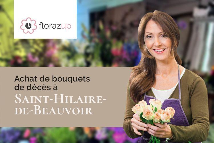 coeurs de fleurs pour des funérailles à Saint-Hilaire-de-Beauvoir (Hérault/34160)