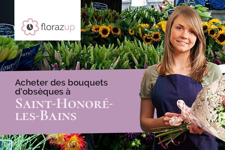 croix de fleurs pour un deuil à Saint-Honoré-les-Bains (Nièvre/58360)