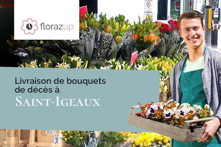 gerbes de fleurs pour un deuil à Saint-Igeaux (Côtes-d'Armor/22570)