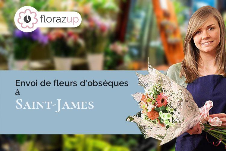 couronnes florales pour un enterrement à Saint-James (Manche/50240)