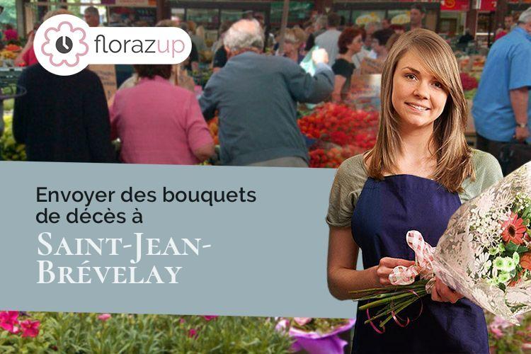 couronnes de fleurs pour un décès à Saint-Jean-Brévelay (Morbihan/56660)