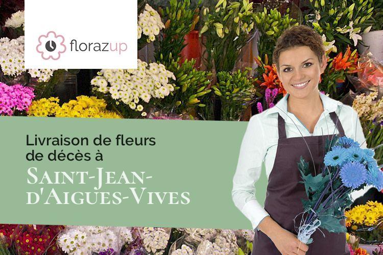fleurs deuil pour un enterrement à Saint-Jean-d'Aigues-Vives (Ariège/09300)