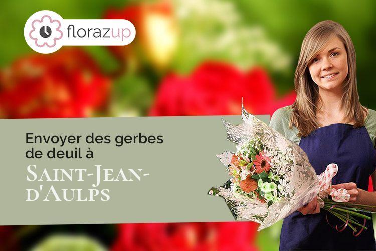 coeur de fleurs pour des funérailles à Saint-Jean-d'Aulps (Haute-Savoie/74430)