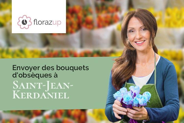 coeurs de fleurs pour des funérailles à Saint-Jean-Kerdaniel (Côtes-d'Armor/22170)