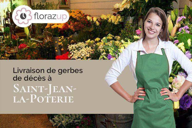 créations de fleurs pour un enterrement à Saint-Jean-la-Poterie (Morbihan/56350)