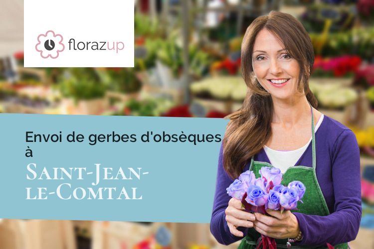 croix de fleurs pour un décès à Saint-Jean-le-Comtal (Gers/32550)