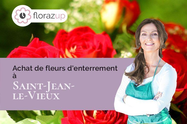 couronnes de fleurs pour un décès à Saint-Jean-le-Vieux (Ain/01640)