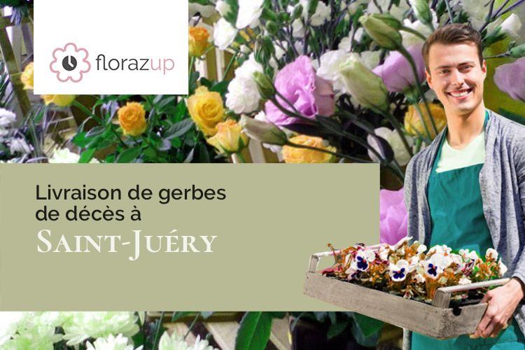 couronnes de fleurs pour un deuil à Saint-Juéry (Lozère/48310)