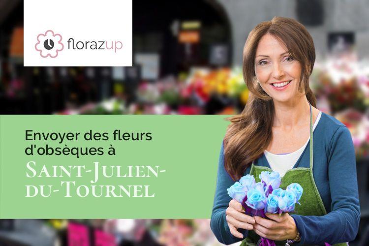 croix de fleurs pour une crémation à Saint-Julien-du-Tournel (Lozère/48190)
