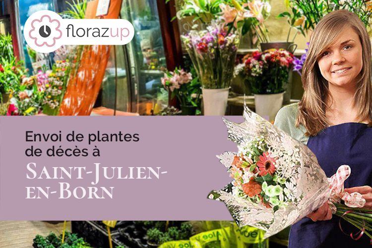 compositions de fleurs pour un enterrement à Saint-Julien-en-Born (Landes/40170)