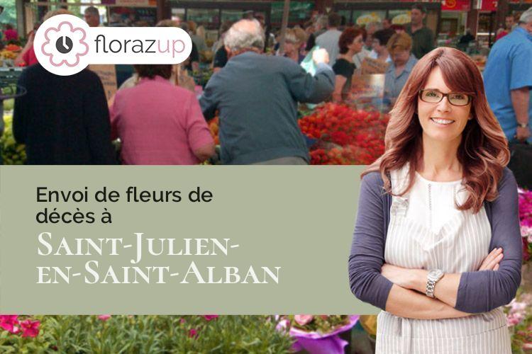 bouquets de fleurs pour des funérailles à Saint-Julien-en-Saint-Alban (Ardèche/07000)