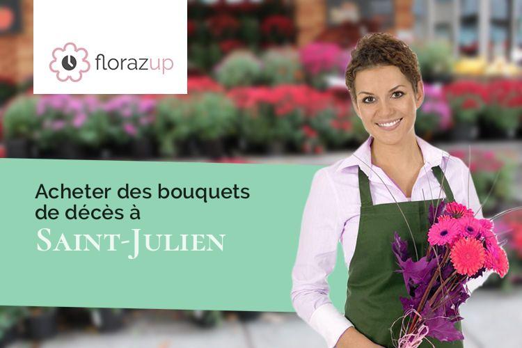 couronnes florales pour un enterrement à Saint-Julien (Jura/39320)