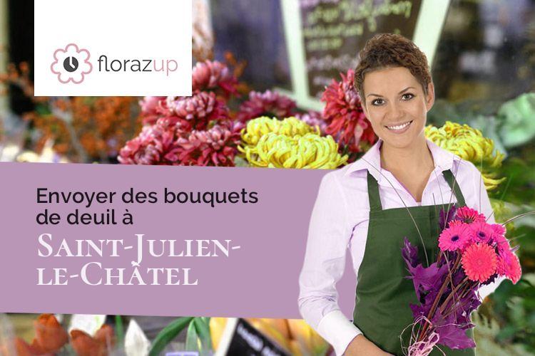 croix de fleurs pour un décès à Saint-Julien-le-Châtel (Creuse/23130)