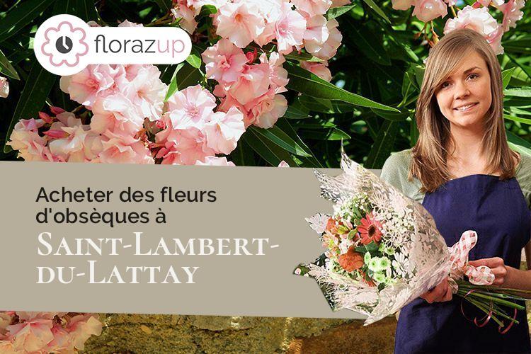 compositions florales pour des funérailles à Saint-Lambert-du-Lattay (Maine-et-Loire/49750)