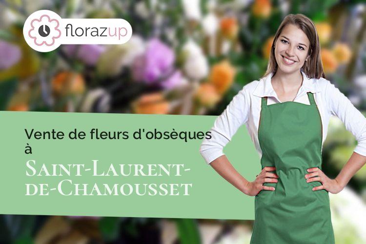 compositions de fleurs pour des obsèques à Saint-Laurent-de-Chamousset (Rhône/69930)