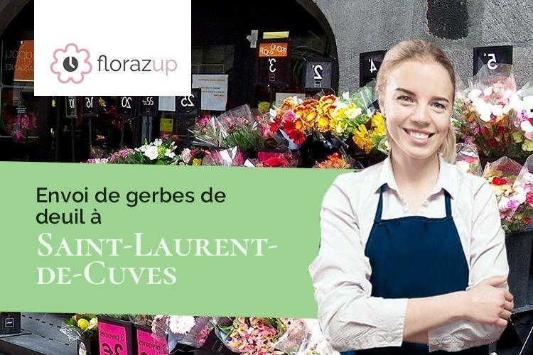 créations florales pour des funérailles à Saint-Laurent-de-Cuves (Manche/50670)