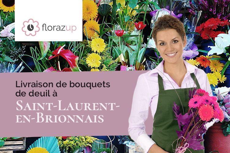 créations florales pour un enterrement à Saint-Laurent-en-Brionnais (Saône-et-Loire/71800)