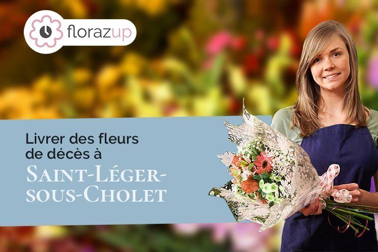 couronnes de fleurs pour des funérailles à Saint-Léger-sous-Cholet (Maine-et-Loire/49280)