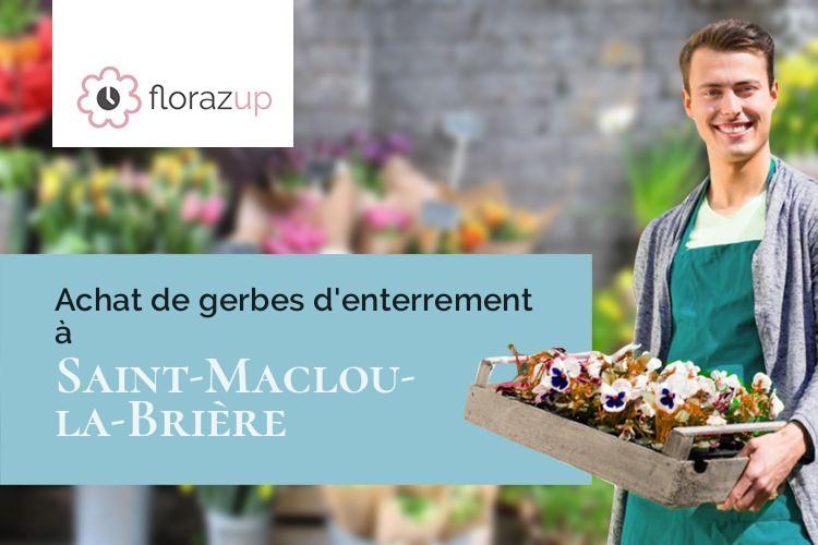 compositions florales pour des funérailles à Saint-Maclou-la-Brière (Seine-Maritime/76110)