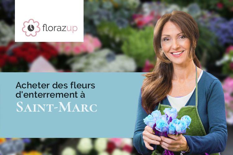 coeurs de fleurs pour des funérailles à Saint-Marc (Cantal/15390)