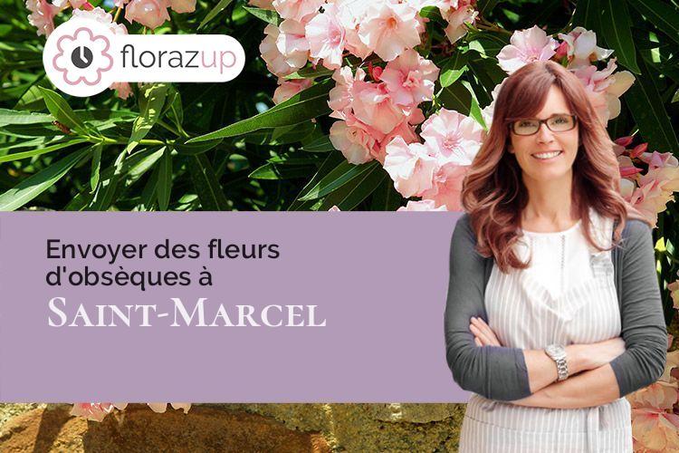 coeur de fleurs pour un deuil à Saint-Marcel (Ain/01390)