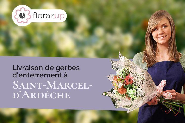 compositions florales pour des funérailles à Saint-Marcel-d'Ardèche (Ardèche/07700)