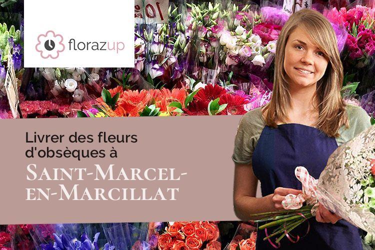 croix de fleurs pour des obsèques à Saint-Marcel-en-Marcillat (Allier/03420)