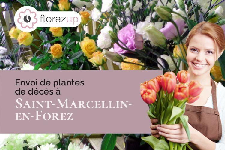 couronnes de fleurs pour des funérailles à Saint-Marcellin-en-Forez (Loire/42680)