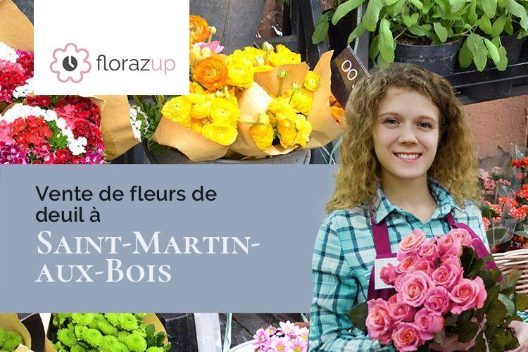 fleurs deuil pour un enterrement à Saint-Martin-aux-Bois (Oise/60420)