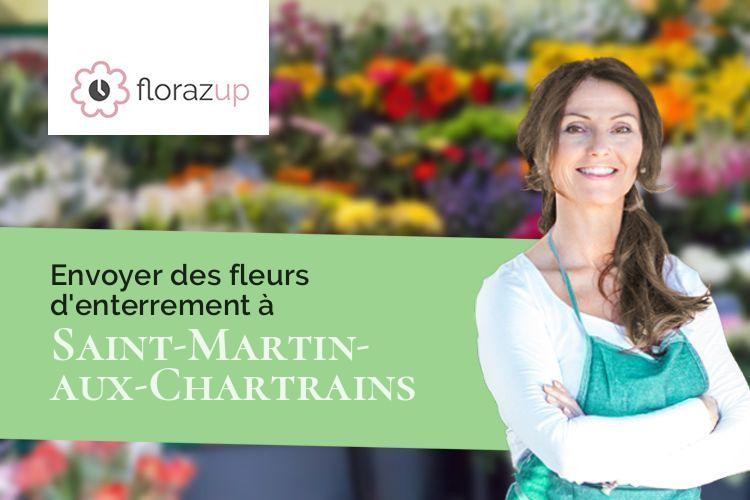 couronnes de fleurs pour un enterrement à Saint-Martin-aux-Chartrains (Calvados/14130)