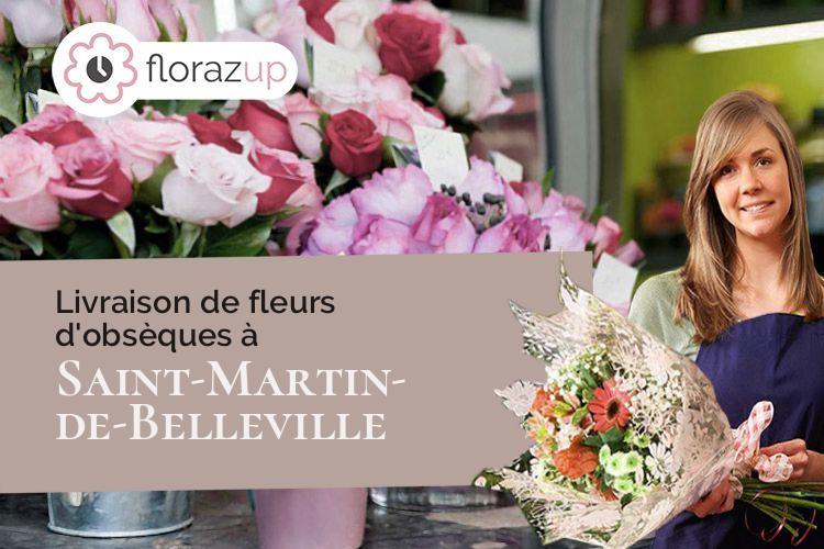 coeur de fleurs pour un décès à Saint-Martin-de-Belleville (Savoie/73440)