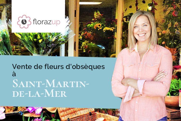 couronnes florales pour des funérailles à Saint-Martin-de-la-Mer (Côte-d'Or/21210)