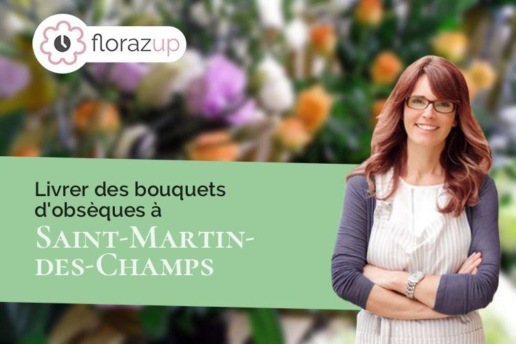 bouquets de fleurs pour un enterrement à Saint-Martin-des-Champs (Manche/50300)