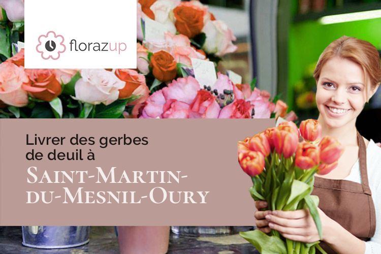 compositions de fleurs pour un enterrement à Saint-Martin-du-Mesnil-Oury (Calvados/14140)