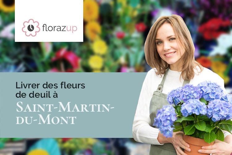 couronnes florales pour des funérailles à Saint-Martin-du-Mont (Côte-d'Or/21440)