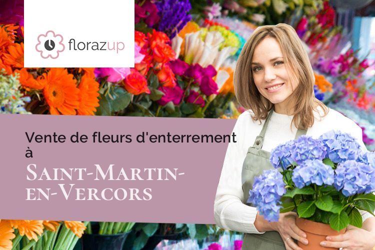 fleurs deuil pour un enterrement à Saint-Martin-en-Vercors (Drôme/26420)