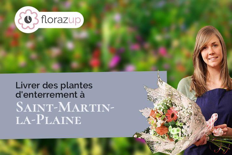 gerbes de fleurs pour des obsèques à Saint-Martin-la-Plaine (Loire/42800)